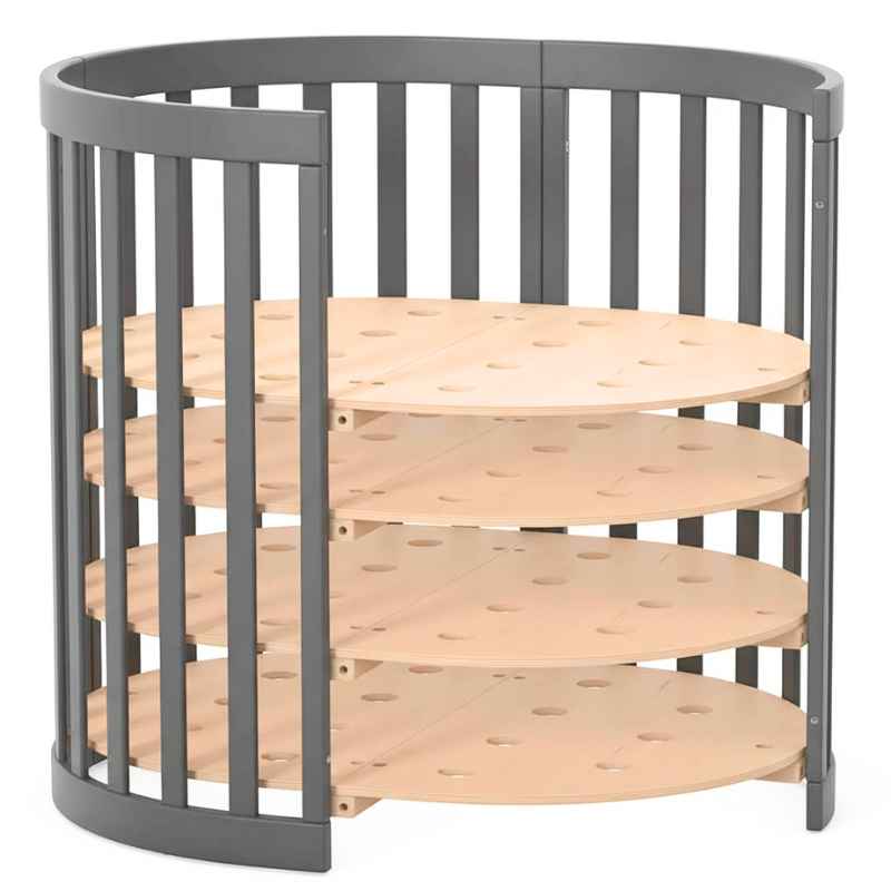 Oválná postýlka Mikko Gekko Kids 90×70 cm. Grafitová.